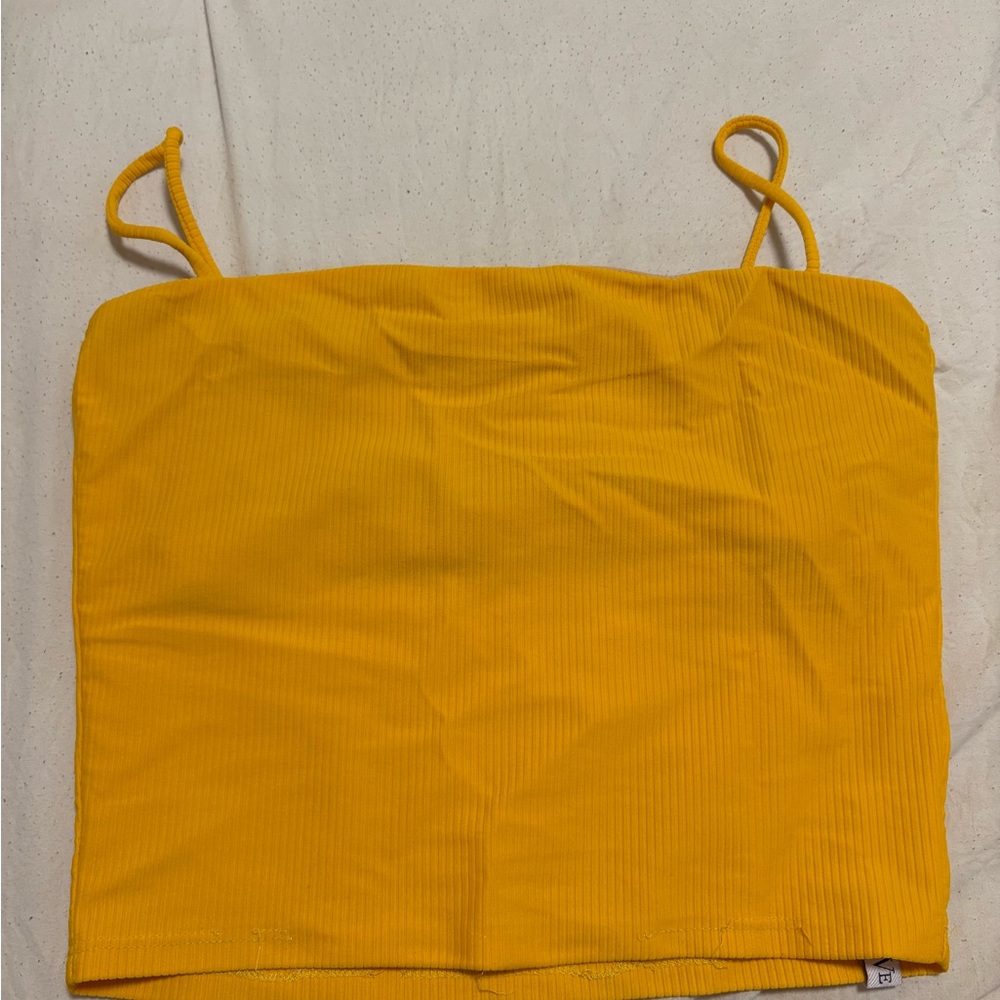 Yellow Ribbed Tube Top
